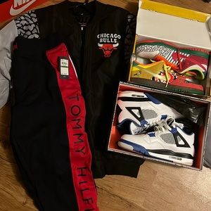 Bundle deal! Tommy Pants, Chicago jacket & two pair of Brandnew UA Sneakers FREE